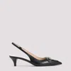 Gucci Horsebit Gg 45 Leather Slingback Pumps In Nero Nero