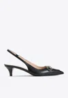 Gucci Elegant Slingback Pumps With Metallic Accent