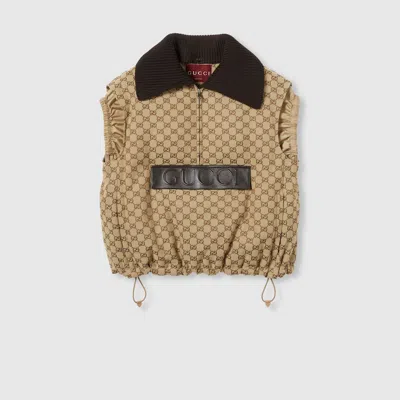 GUCCI GUCCI WESTE AUS GG CANVAS MIT LEDERETIKETT