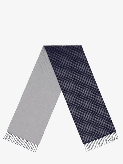 Gucci Wgg Wool And Cashmere Scarf In Blue
