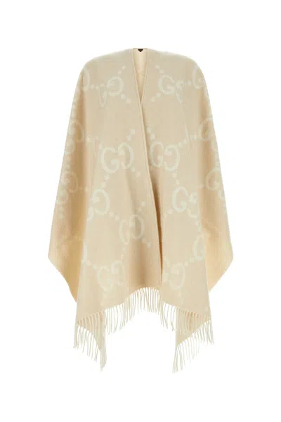 Gucci Embroidered Cashmere Reversible Cape In Multi