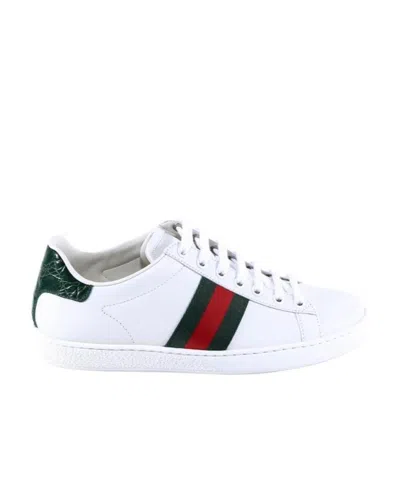 Gucci White Ace Leather Sneakers