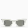 Gucci White Acetate Rectangular Sunglasses