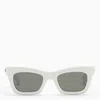 Gucci White Acetate Rectangular Sunglasses In White