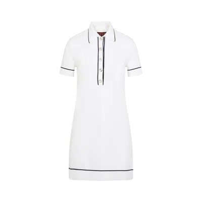GUCCI GUCCI  WHITE AND BLUE WOOL POLO DRESS
