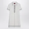 Gucci White Knit Polo Collar Mini Dress In White