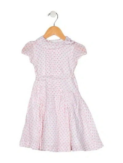 Pre-owned Gucci Babies' White And Red Patterned Short Sleeve Dress With Zip Closure In Multi