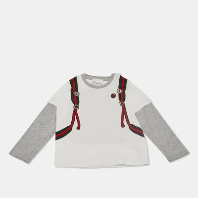 Pre-owned Gucci White Backpack Graphic Print Jersey T-shirt 18/24 M