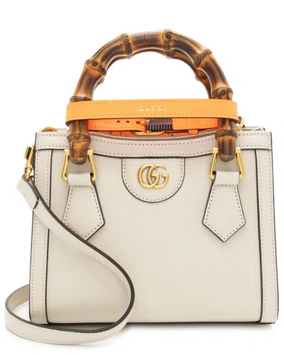 Gucci Cuir Leather Bamboo Diana Mini Tote (authentic Pre-loved) In Neutral