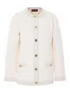 Gucci Women Ivory Stretch Boucle Cardigan In White