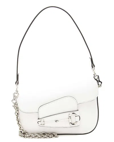 Gucci White Calfskin Horsebit 1955 Asymmetric Mini Shoulder Bag (authentic Pre-loved)