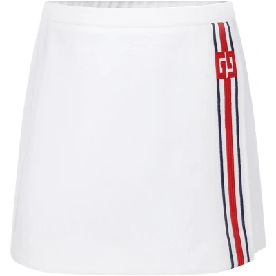 Gucci Kids' White Casual Skirt For Girl With Double G