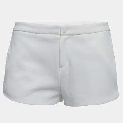Pre-owned Gucci White Contrast Side Stripe Cotton Blend Hot Pants S