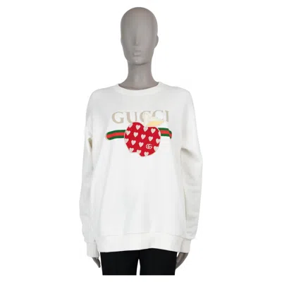 Pre-owned Gucci White Cotton 2021 Les Pommes Sweatshirt Sweater S