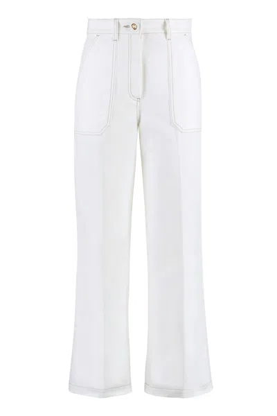 Gucci Cotton Denim Trousers In White