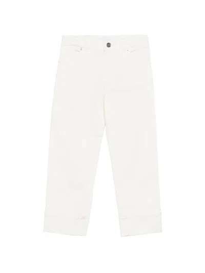 Gucci Kids' White Cotton Jeans With Pockets And Logo