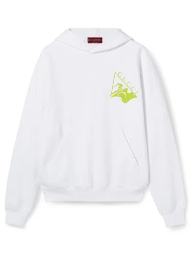 Gucci White Cotton Jersey Hoodie