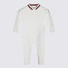 Gucci Ivory Babygrow For Babykids With Web Detail In Gray