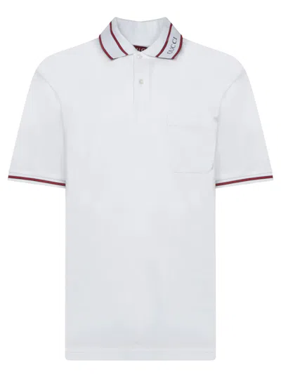 Gucci White Cotton Piquet Polo Shirt