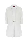 Gucci Cotton Poplin Shirt Dress With Embroidery In White