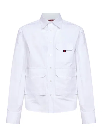 Gucci White Cotton Poplin Shirt With Patch Pockets