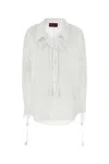 Gucci White Shirt With Pointed Collar With Tie Detail And Horsebit In Cotton Woman In White