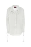 Gucci White Shirt With Pointed Collar With Tie Detail And Horsebit In Cotton Woman In White