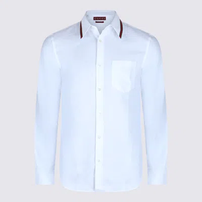 Gucci White Cotton Shirt In Blue