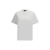 Gucci Women White Crewneck T-shirt With Tonal Horsebit Embroidery On The Front In Cotton Woman In White