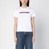 GUCCI GUCCI WHITE COTTON T-SHIRT WITH LOGO PRINT