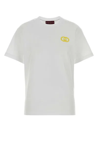 Gucci Cotton Crew Neck Short Sleeve T-shirt In White