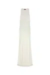 Gucci Long Crepe Dress Back Detail In Softwhite