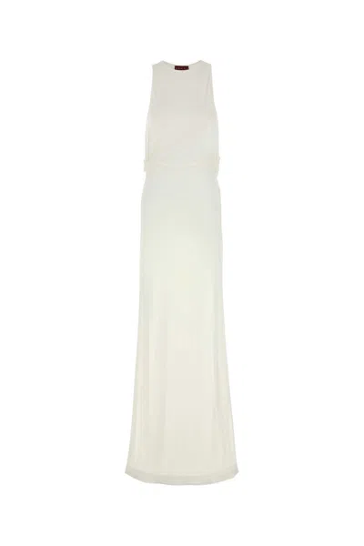Gucci Long Crepe Dress Back Detail In White