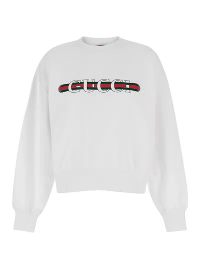GUCCI WHITE CREWNECK SWEATSHIRT