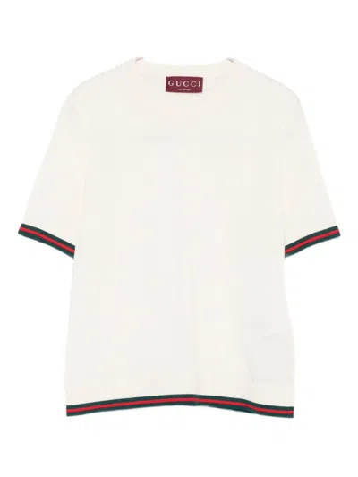 GUCCI WHITE CREWNECK TOP