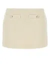 Gucci Ivory Tweed Mini Skirt In White