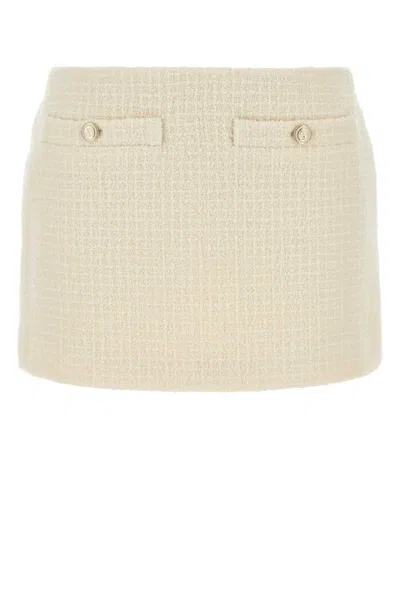 GUCCI WHITE DAMIER SHORT SKIRT