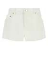 Shop Gucci White Denim Shorts