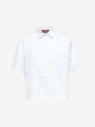 Gucci White Embossed Poplin Shirt