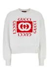 GUCCI WHITE FLEECE LOGO SWEATSHIRT