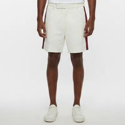 Pre-owned Gucci White Gabardine Side Stripe Shorts Xs