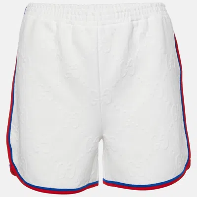 Pre-owned Gucci White Gg Embossed Jersey Shorts 12 Yrs