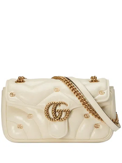 Gucci Small Gg Marmont Leather Shoulder Bag In Neutrals