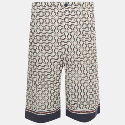 Pre-owned Gucci White Gg Print Cotton Shorts Xl