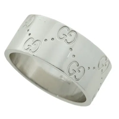 Pre-owned Gucci White Gold (18k) Band Ring ()