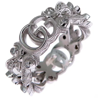 Pre-owned Gucci White Gold (18k) Band Ring ()