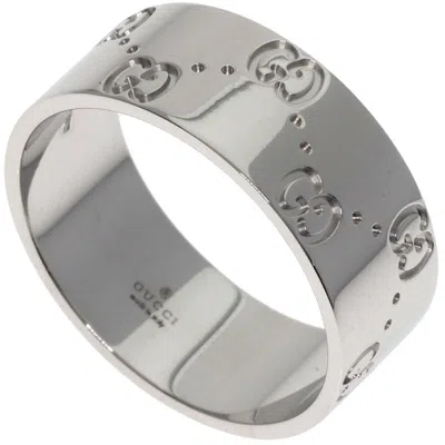 Pre-owned Gucci White Gold (18k) Band Ring ()