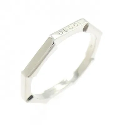 Pre-owned Gucci White Gold (18k) Band Ring ()