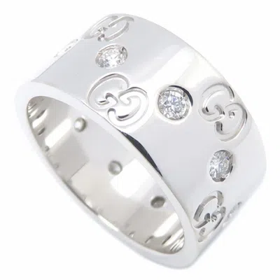 Pre-owned Gucci White Gold (18k) Band Ring ()