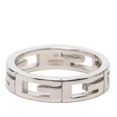 Pre-owned Gucci White Gold (18k) Band Ring ()